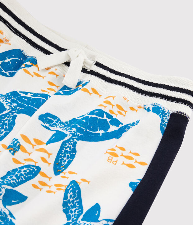 Kinder-Bermuda aus Baumwolle f&uuml;r Jungen weiss/vielfarbig