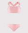 Kinder-Bikini aus recyceltem Material für Mädchen rosa GRETEL/weiss MARSHMALLOW