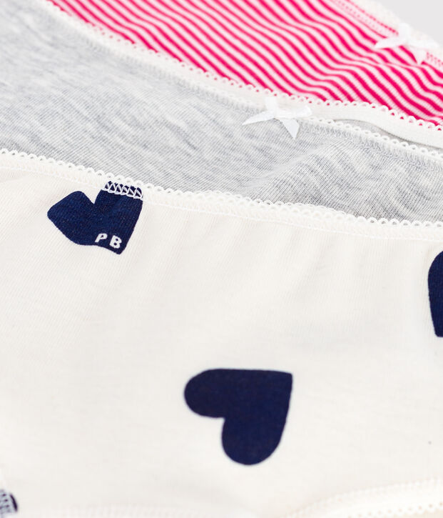 Set Kinder-Shortys aus Baumwolle mit Herzmotiv vielfarbig