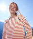 Geknöpftes Streifenshirt aus Baumwolle für Damen