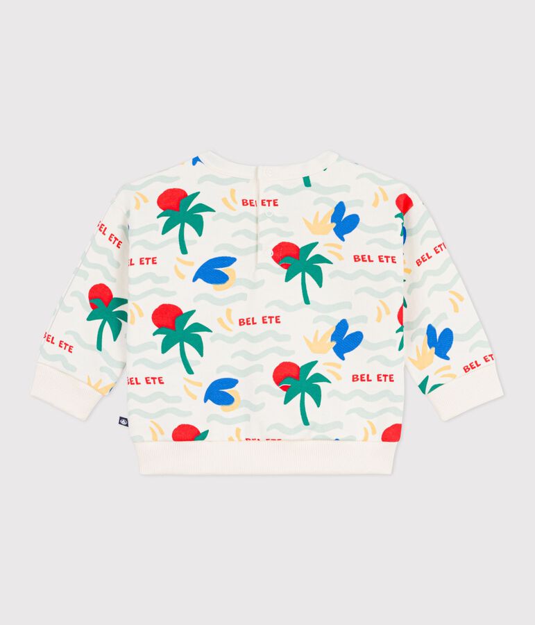 Baby-Kapuzensweatshirt aus gemusterter Baumwolle naturfarben/vielfarbig