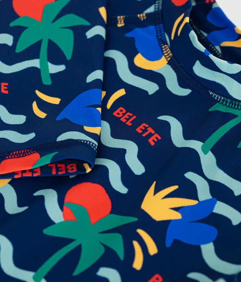 Lang&auml;rmeliges Kinder Bade-T-Shirt mit UV-Schutz und h&uuml;bschem Muster blau/vielfarbig