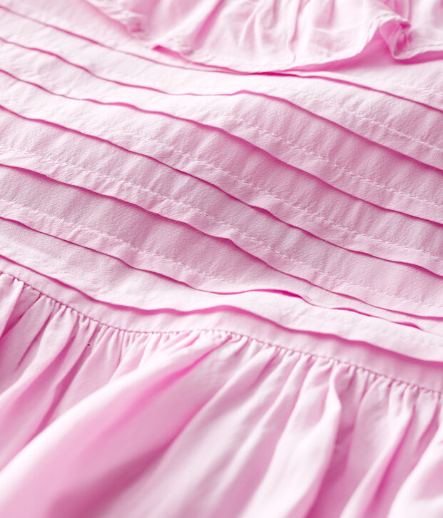 Kurz&auml;rmeliges Baby-Kleid aus Cr&ecirc;pe f&uuml;r M&auml;dchen rosa