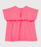 Kurzärmelige einfarbige Baby-Bluse für Mädchen rosa CUPCAKE