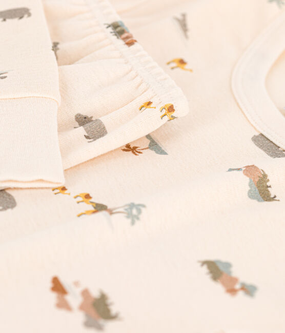 Kinderpyjama mit Tiermotiv aus Baumwolle weiss AVALANCHE/ MULTICO