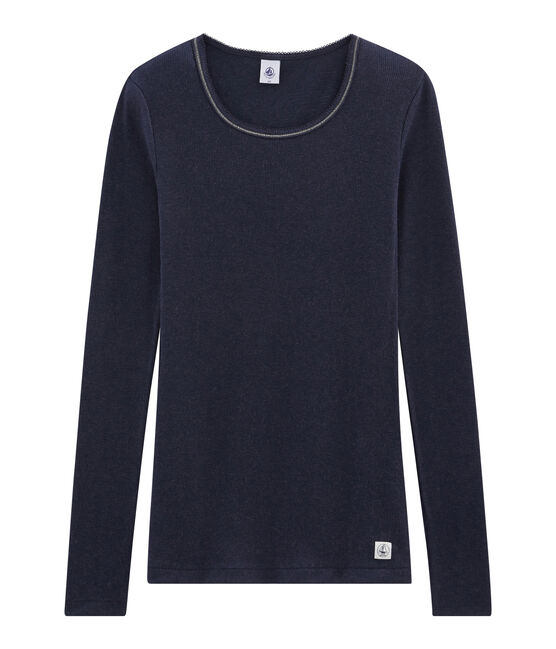 Warmes T-Shirt für Damen blau SMOKING