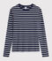 Damen-T-Shirt mit Rundhalsausschnitt blau SMOKING/weiss MARSHMALLOW