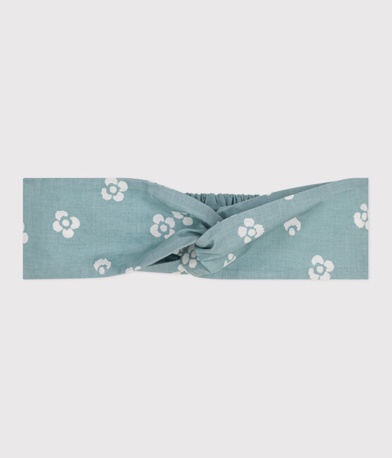 Kinder-Haarband aus geblümten Popeline für Mädchen blau PAUL/weiss MARSHMALLOW