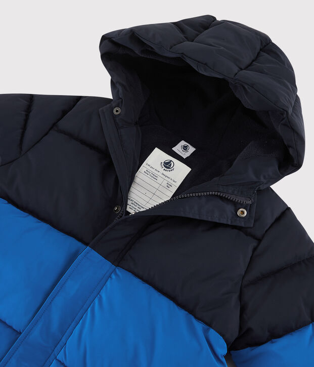 Lange, gef&uuml;tterte Kinder-Winterjacke f&uuml;r M&auml;dchen / Jungen blau/blau