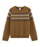 Kinder-Pullover für Mädchen braun BRINDILLE/weiss MULTICO