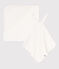 Badetuch und Kuscheltier aus Baumwolle weiss MARSHMALLOW/grau GRIS