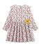 Gemustertes Kleid Mädchen weiss MARSHMALLOW/weiss MULTICO