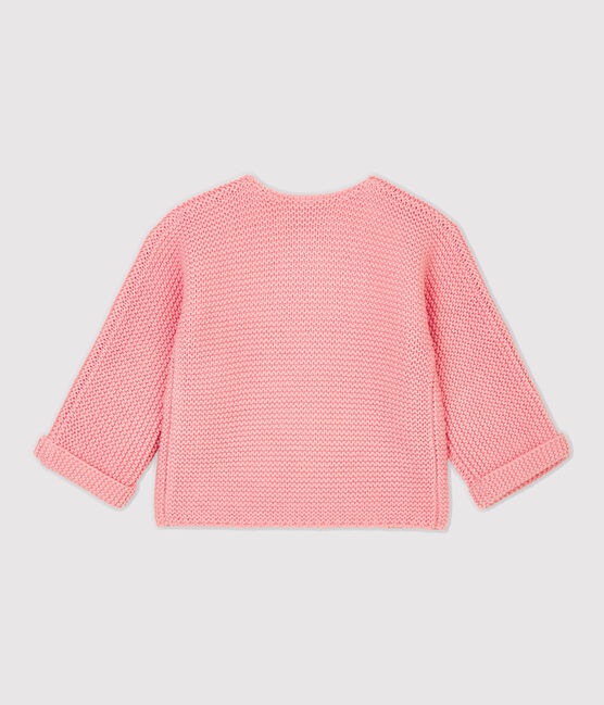 Baby-Cardigan aus Wolle und Baumwolle rosa CHARME