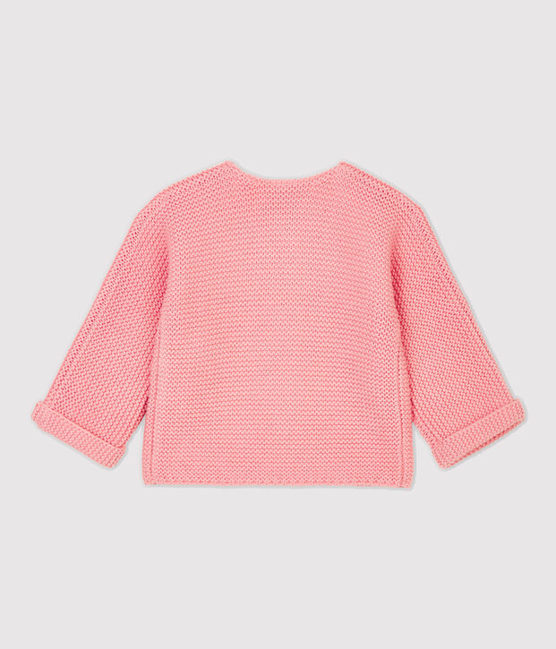 Baby-Cardigan aus Wolle und Baumwolle rosa