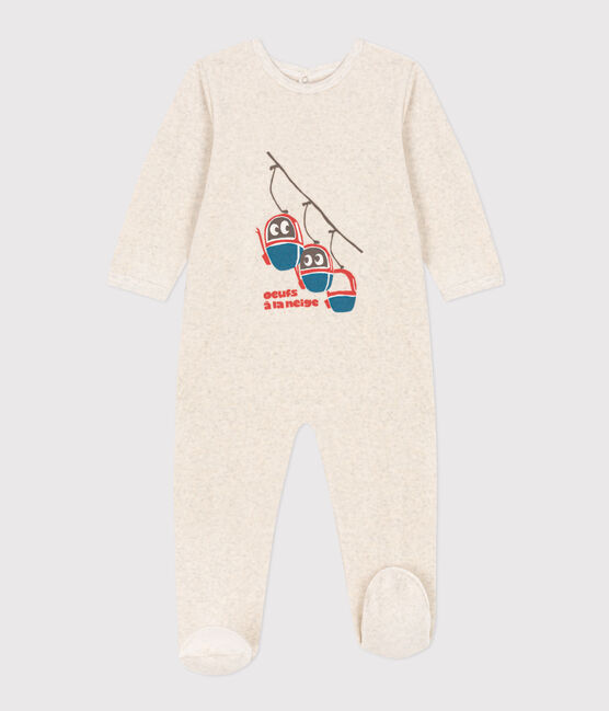 Strampler aus Nicki mit Seilbahnmotiv beige MONTELIMAR CHINE