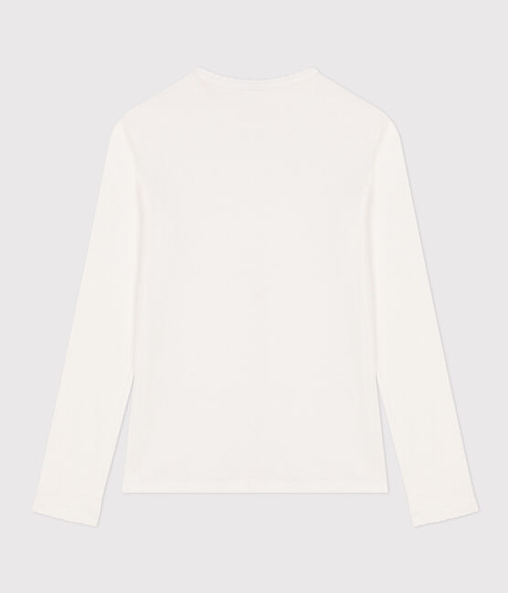 Damen-T-Shirt L’ICONIQUE aus Baumwolle mit Mäusezähnchen weiss ECUME