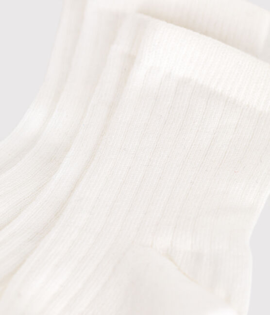 2 PAAR EINFACHE BABYSOCKEN AUS WEISSER BAUMWOLLE variante 1