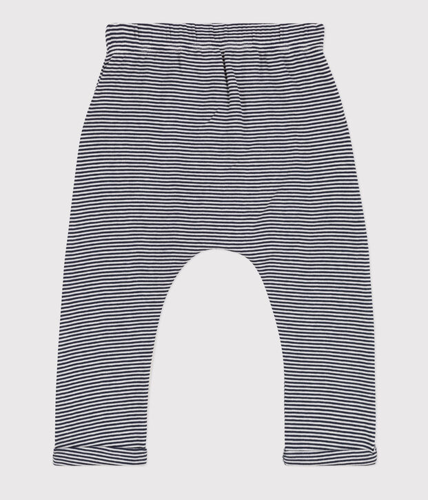 Baby-Hose aus Bio-Baumwolle blau/weiss