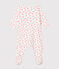 Baby-Bodyjama aus Doppeljersey für Mädchen weiss MARSHMALLOW/rosa GROSEILLER