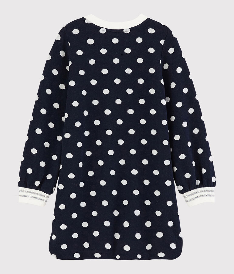 Lang&auml;rmeliges Kinderkleid f&uuml;r M&auml;dchen blau/weiss