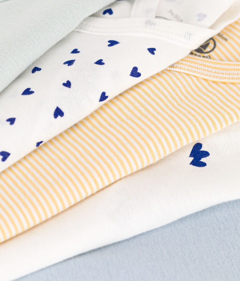 5er-Set lang&auml;rmelige Wickelbodys aus Baumwolle vielfarbig