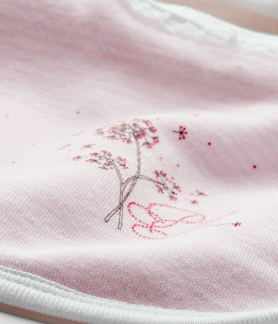 Gefüttertes Baby-Mädchen-Lätzchen rosa VIENNE/weiss ECUME
