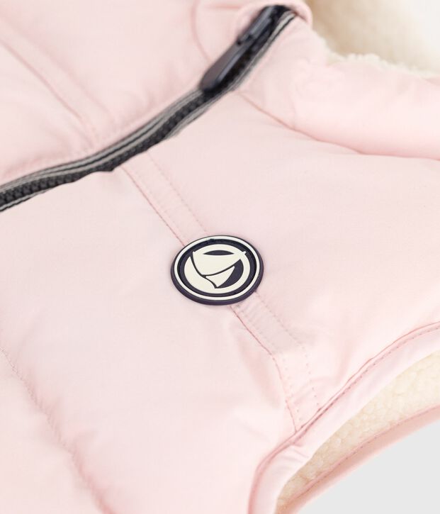 &Auml;rmellose Baby-Weste zum Wenden rosa/naturfarben