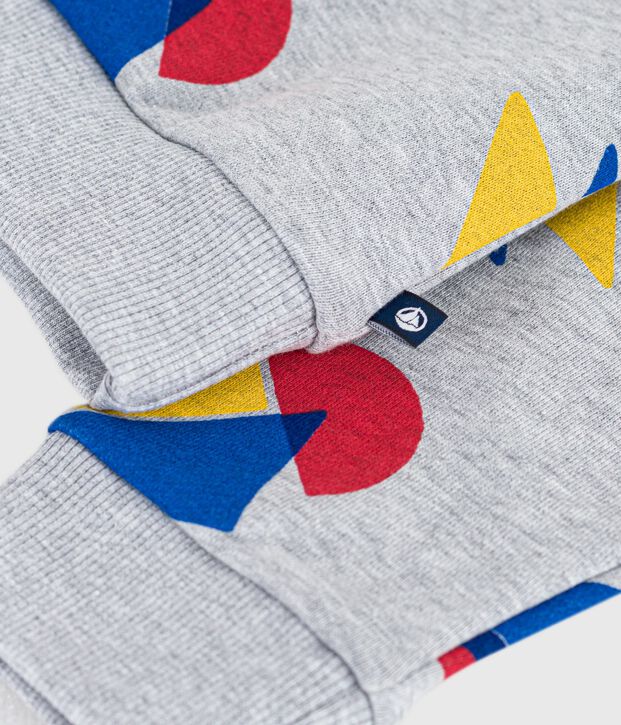 Kinder-Sweatshirt aus gemusterter Baumwolle grau/vielfarbig