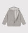Kinder-Sweatshirt mit Reißverschluss und Kapuze aus Molton für Jungen grau CHATON CHINE