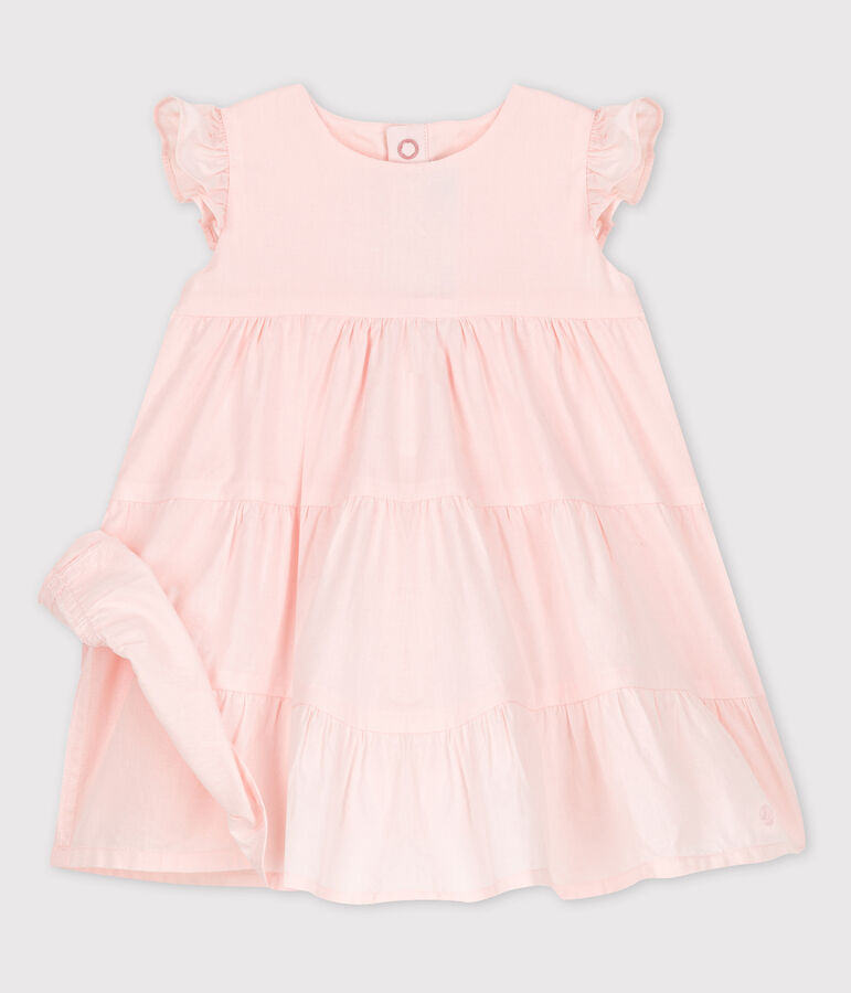 &Auml;rmelloses Babykleid aus Popeline rosa
