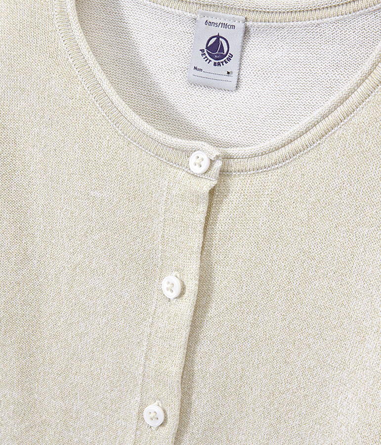 Festlicher Cardigan f&uuml;r M&auml;dchen weiss/braun