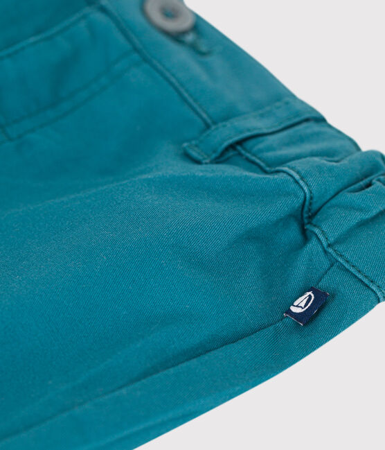 Baby-Shorts aus einfarbigem Sergestoff grün DRAGONFLY