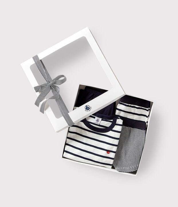 Geschenkset Pyjama und gestreifte Boxershorts aus Baumwolle vielfarbig