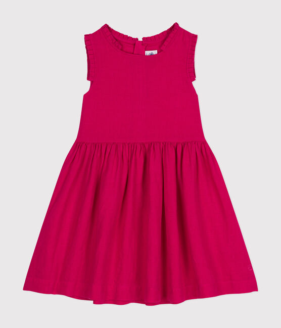Ärmelloses Kinder-Kleid aus Leinen für Mädchen rosa DELHI