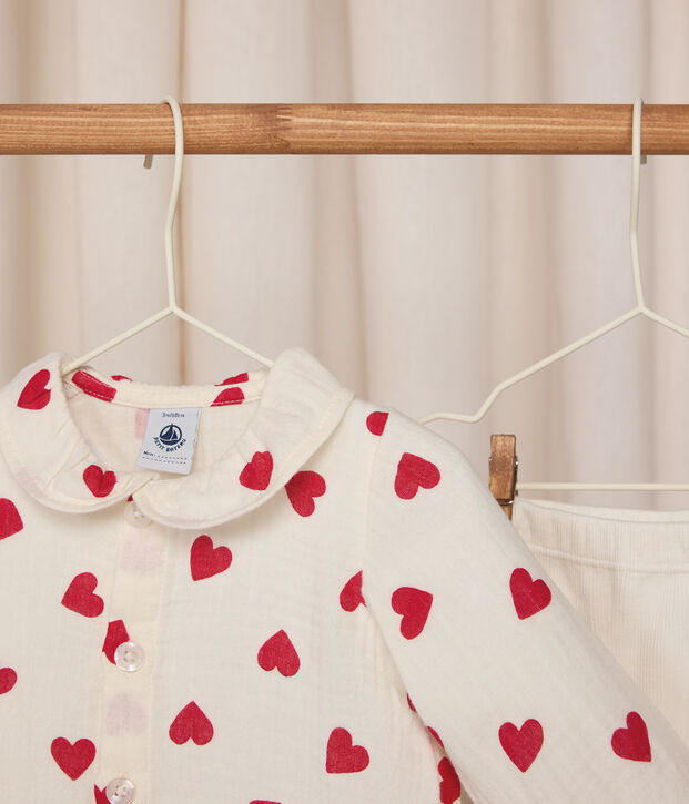 2-teiliges langbeiniges Baby-Set aus Baumwolle, gemusterte Bluse und Leggings vielfarbig