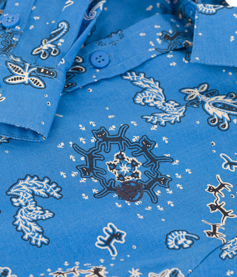 Gemustertes Hemd aus Popeline f&uuml;r Jungen blau/vielfarbig