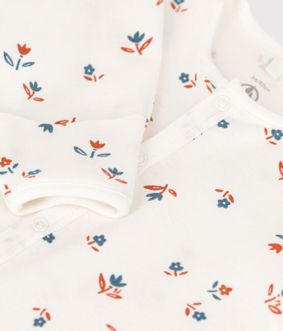 Bedruckter Baby-Kombi-Overall aus Baumwolle weiss MARSHMALLOW/weiss MULTICO