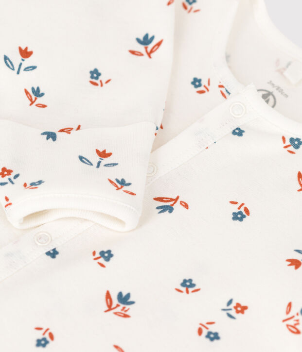 Bedruckter Baby-Kombi-Overall aus Baumwolle weiss/vielfarbig