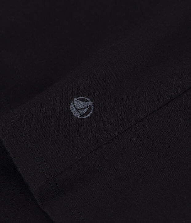 Damen T-Shirt Le Droit aus einfarbiger Baumwolle schwarz