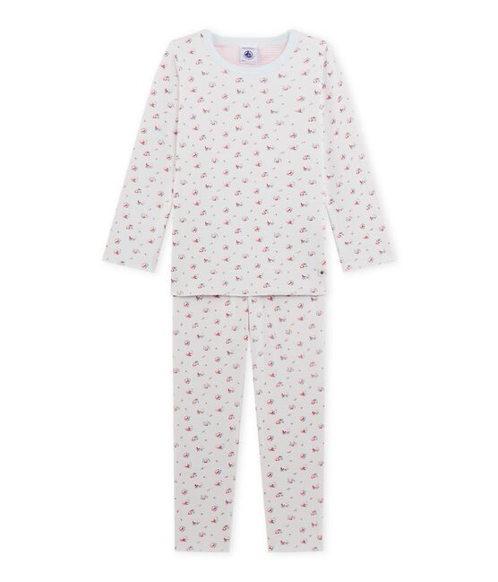 Pyjama fille imprimé petites fleurs blau BOCAL/weiss MULTICO