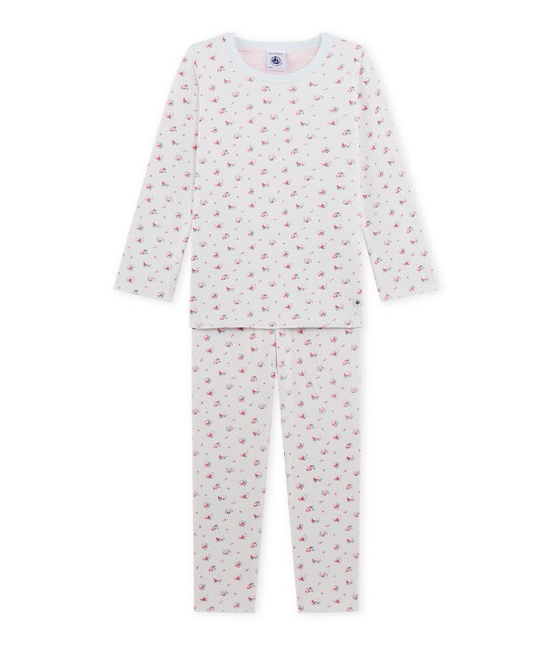 Pyjama fille imprim&eacute; petites fleurs blau/vielfarbig