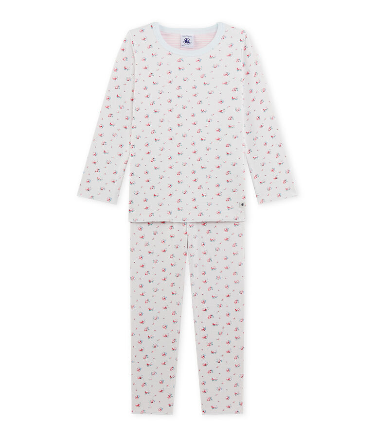 Pyjama fille imprim&eacute; petites fleurs blau/vielfarbig