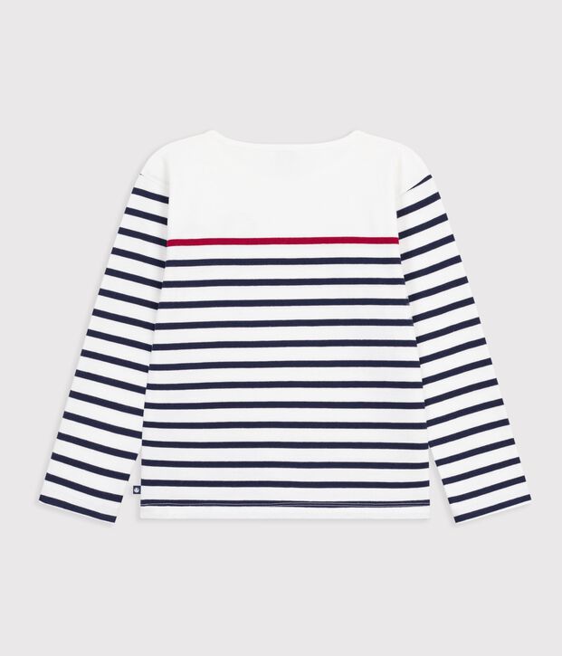 Kinder-Streifenshirt Marini&egrave;re aus Baumwolle weiss/vielfarbig