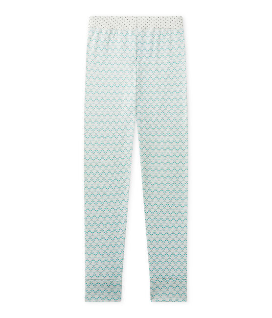 Mädchen-Schlafanzughose Mix & Match weiss LAIT/grün VERT/ MULTICO