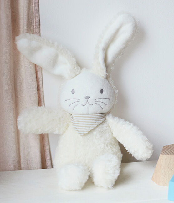 Baby-Kuschelhäschen mit einer eingebauten Spieluhr aus Sherpa weiss MARSHMALLOW