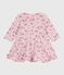 Langärmeliges Baby-Kleid aus Baumwolle mit Blumenmuster rosa JOLI/weiss MULTICO