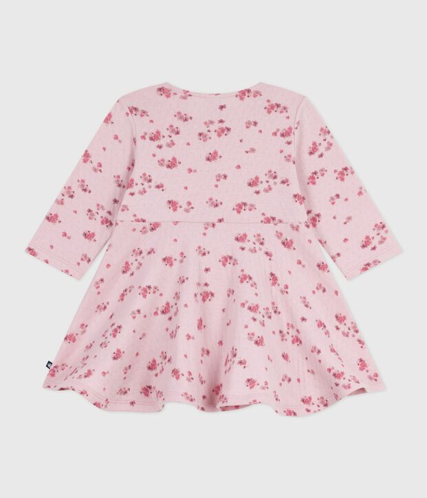 Lang&auml;rmeliges Baby-Kleid aus Baumwolle mit Blumenmuster rosa/vielfarbig