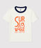 Kurzärmeliges T-Shirt aus Baumwolle für Jungen weiss MARSHMALLOW