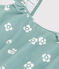 Einteiliger Kinder-Badeanzug mit Blumenmotiv blau PAUL/weiss MARSHMALLOW