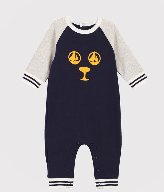Langer Baby-Overall für Jungen blau SMOKING/grau BELUGA